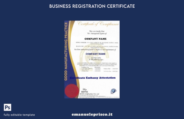 modello di certificato di conformità India in stile verificato